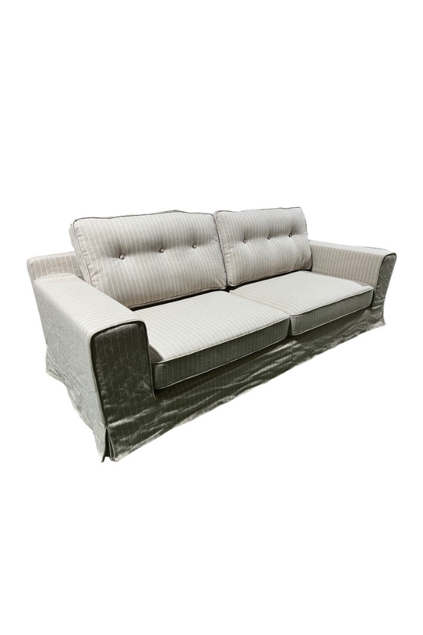 Pinstripe Slip Cover Sofa - Magpie Style
