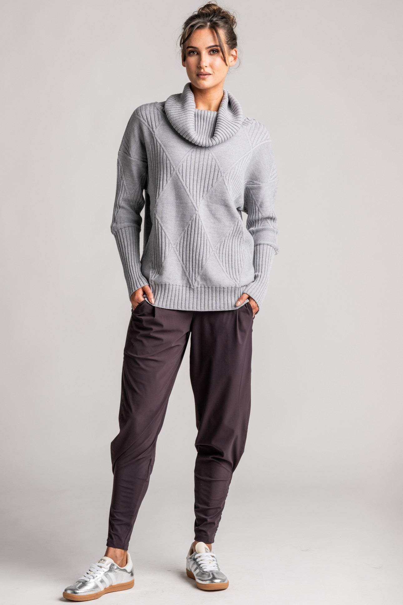 PAULA RYAN Diamond Rib Sweater - Merino Silver - Paula Ryan