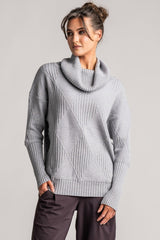 PAULA RYAN Diamond Ribbed Sweater - Merino Silver