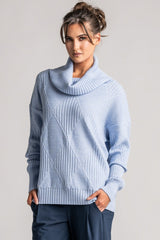 PAULA RYAN Diamond Ribbed Sweater - Merino Powder Blue