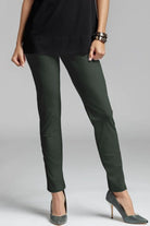 PAULA RYAN ESSENTIALS Waisted Cigarette Pant - Microjersey Khaki - Paula Ryan