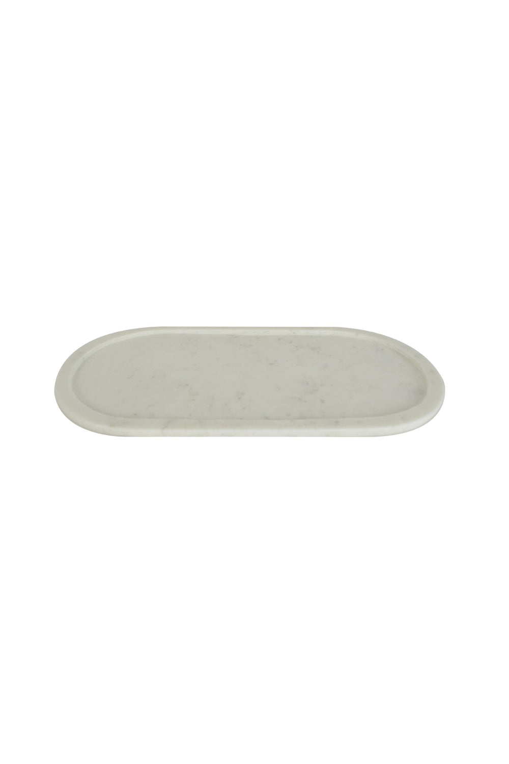 Atelier Oblong Marble Tray w Hand Carved Rim