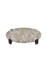 Campania Footed Marble Platter w Timber Base