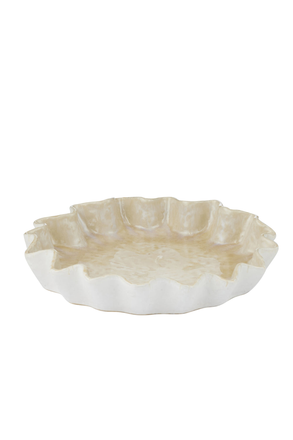 Cream Fluted Serving Platter