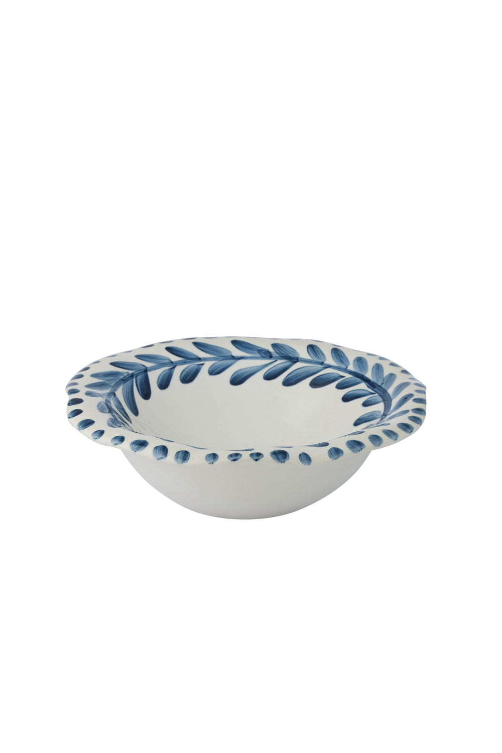 Blue Leaf Serving Bowl
