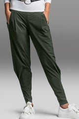 PAULA RYAN Ankle Pleat Basque Pant - Khaki