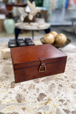 Large Leather Box with Stirrups