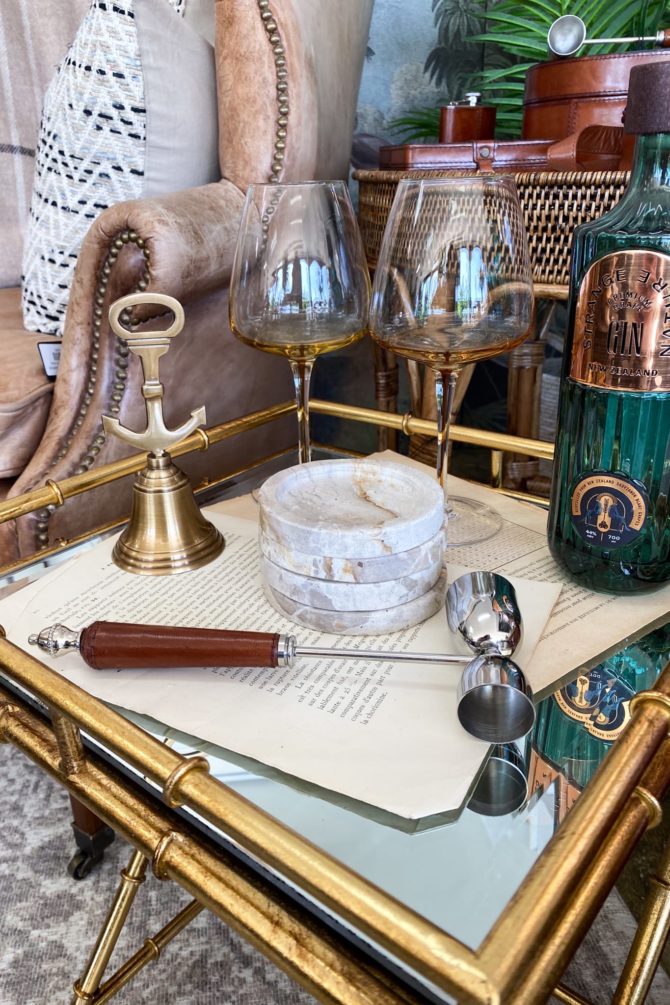 Leather And Stainless-Steel Nip Measure - Magpie Style