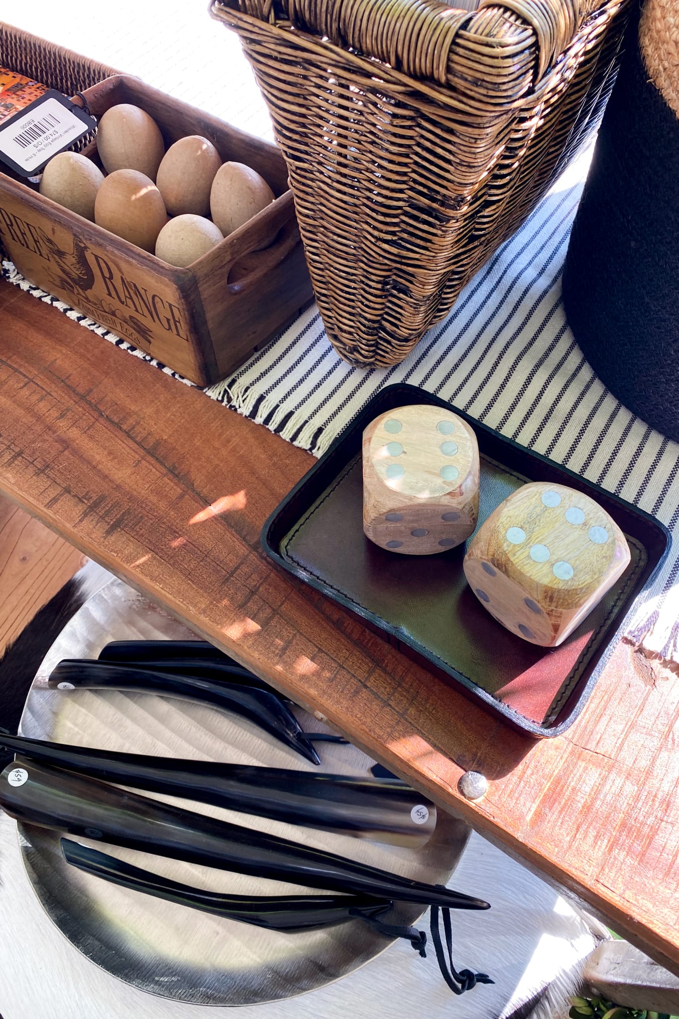 Small Leather Curved Tray - Dark Brown - Magpie Style