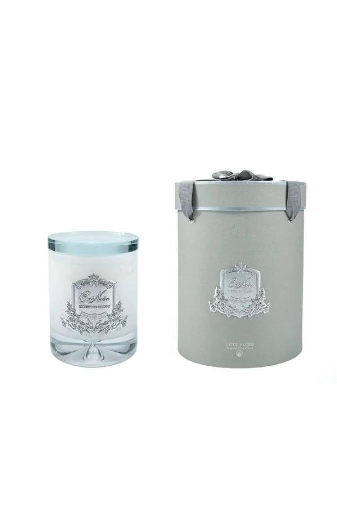 COTE NOIRE Pink Champagne Candle, Large - White Vessel 2.5kg