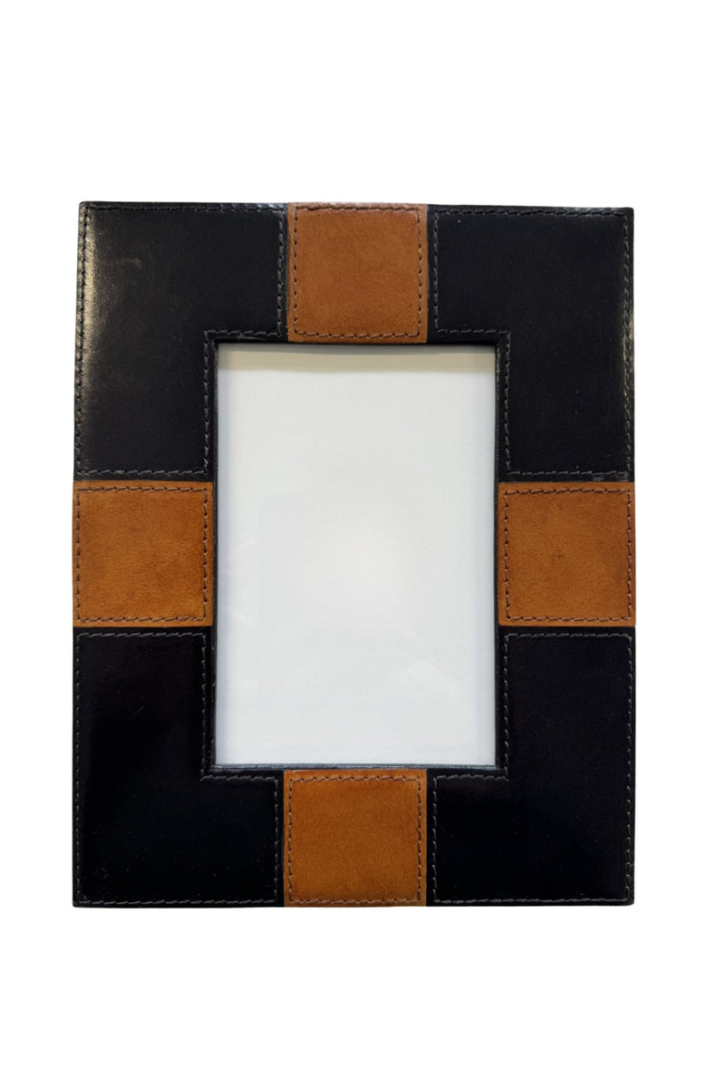 Black and Tan Leather Frame 4x6 – Magpie Style
