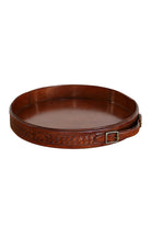 Round Leather Tray with Buckle Detail - Magpie Style