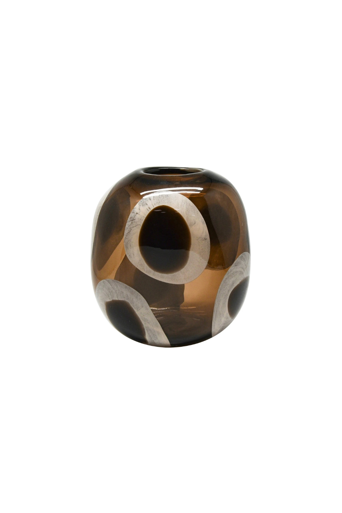 Glass Vase - Brown & White - Magpie Style