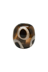 Glass Vase - Brown & White