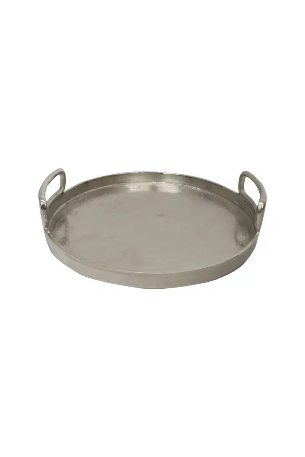 Aluminium Round Collar Tray 32cm - Raw Silver - Magpie Style