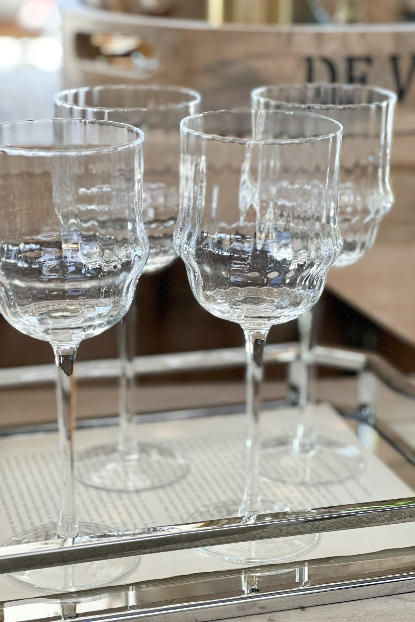 Ribbed Wavy Wine Glasses (Set of 4) - Magpie Style