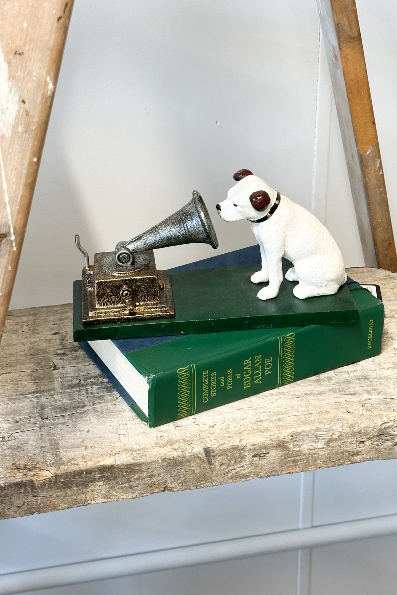 Nipper Dog with Gramophone Bookends - Cast Iron - Magpie Style