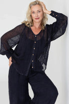 EADIE Mika Blouse - Midnight - Magpie Style