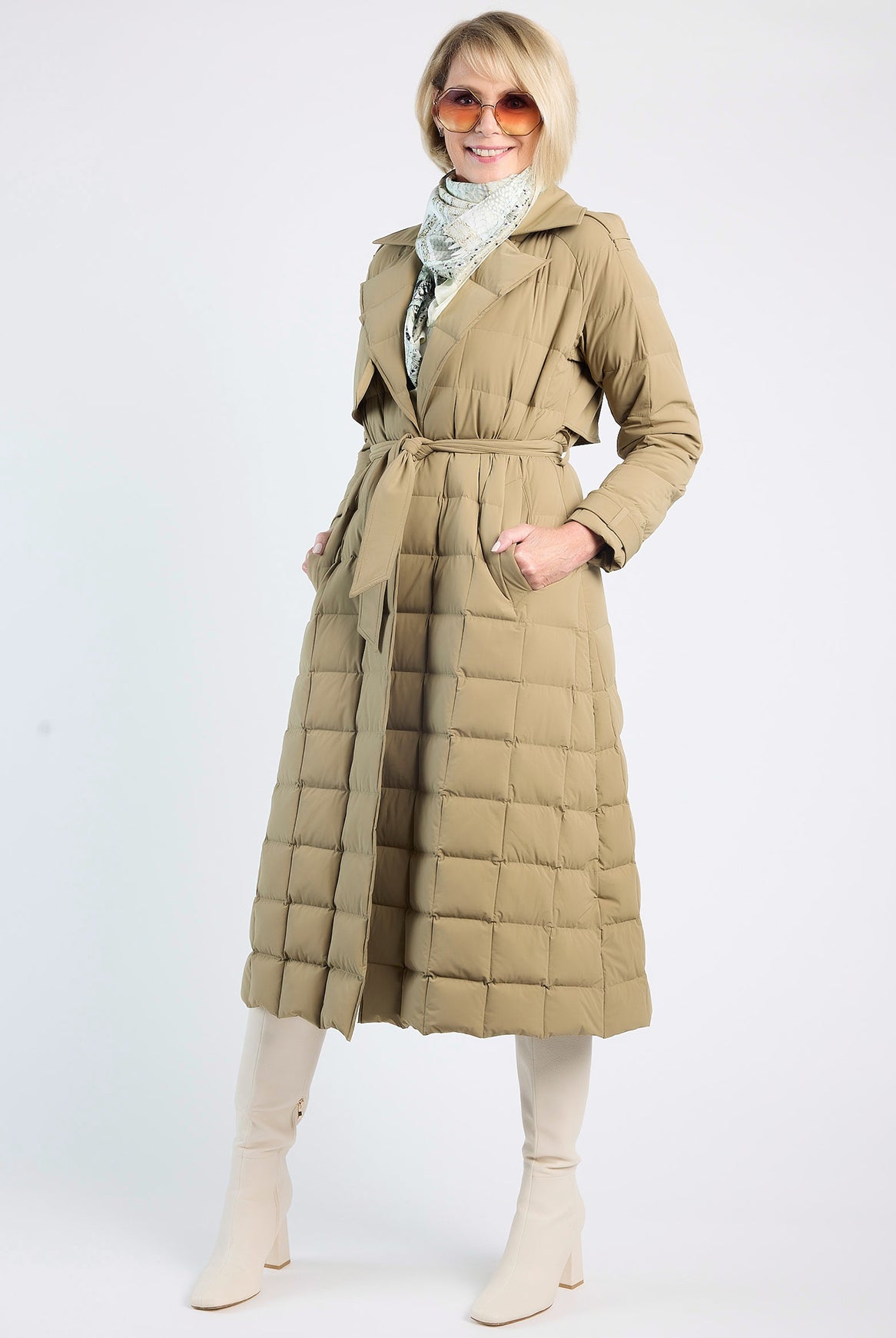 MOKÉ Maisey Stretch Down Trench in Mushroom - Magpie Style