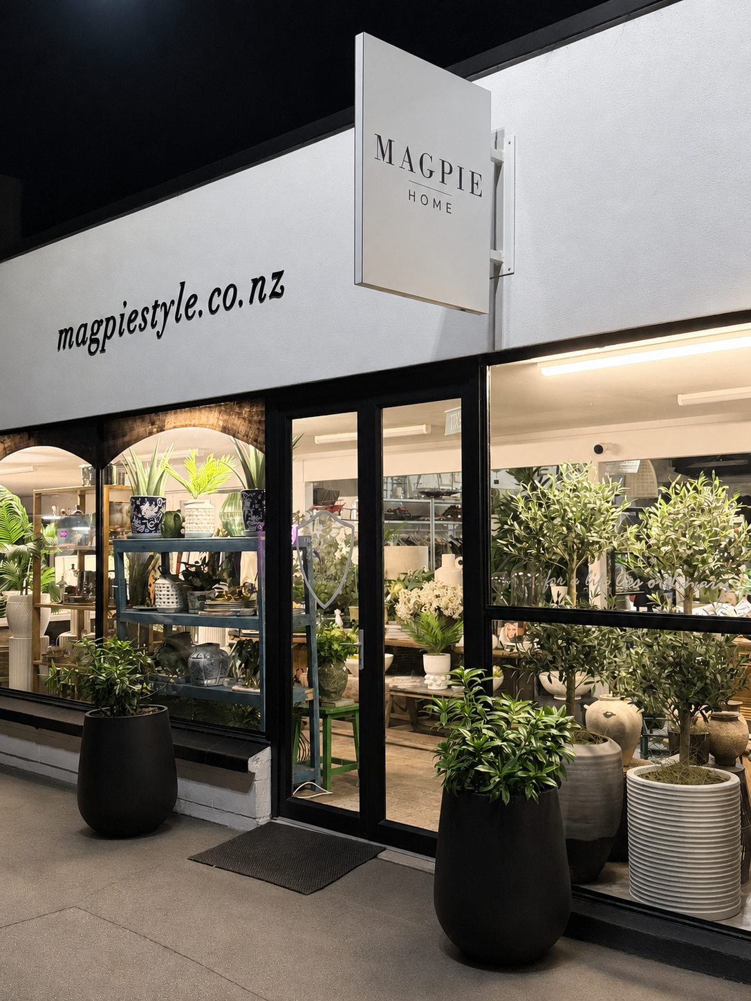 Magpie flagship store entrance at 12B Normans Road, Christchurch