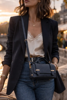 Margot Leather Clutch - Navy - Magpie Style