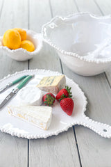 Round Pearl Melamine Platter with Handle