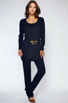 PAULA RYAN ESSENTIALS Narrow Leg Waistband Pant - Merino Navy - Paula Ryan