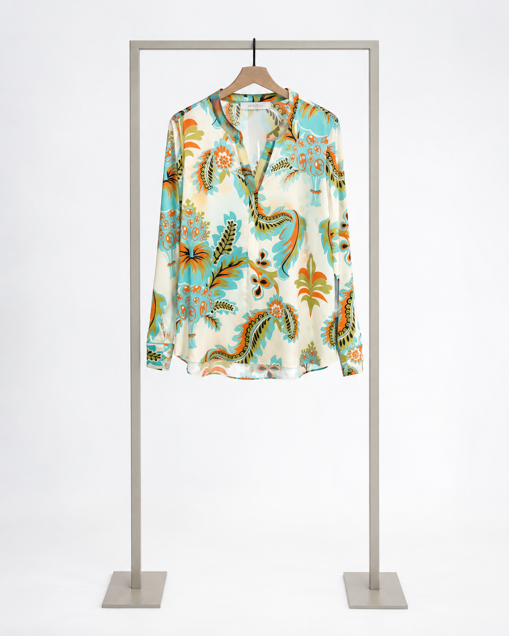 HERZENS Blouse - Creamy Cyan Multi