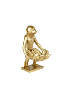 Monkey Sculpture Resin Bowl - Gold - Magpie Style