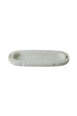 Bharat Carved Oval Marble Tray