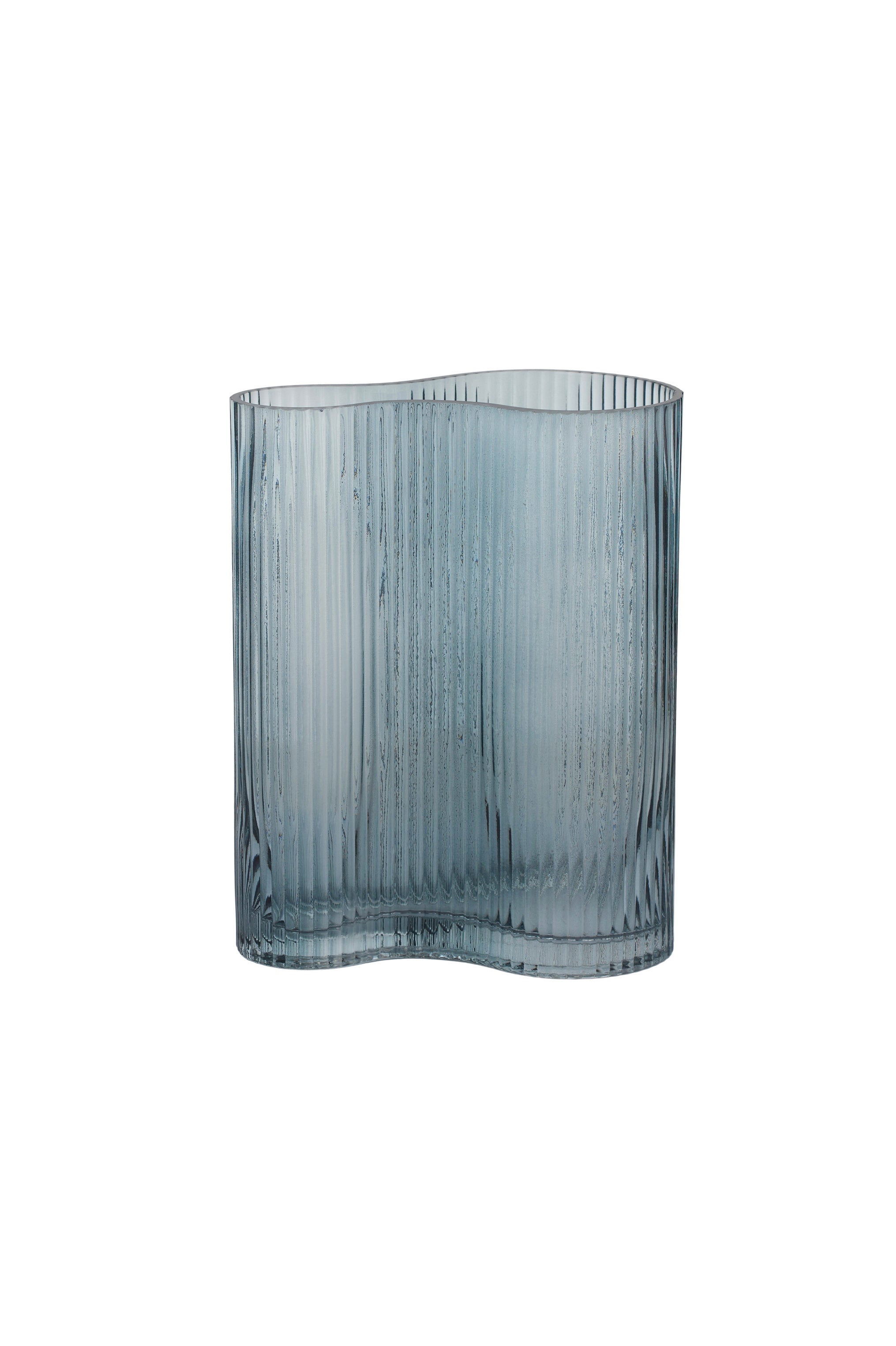 Ripple Blue Glass Vase - Lge - Magpie Style