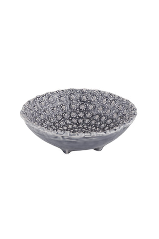 Urchin Glazed Ceramic Footed Bowl