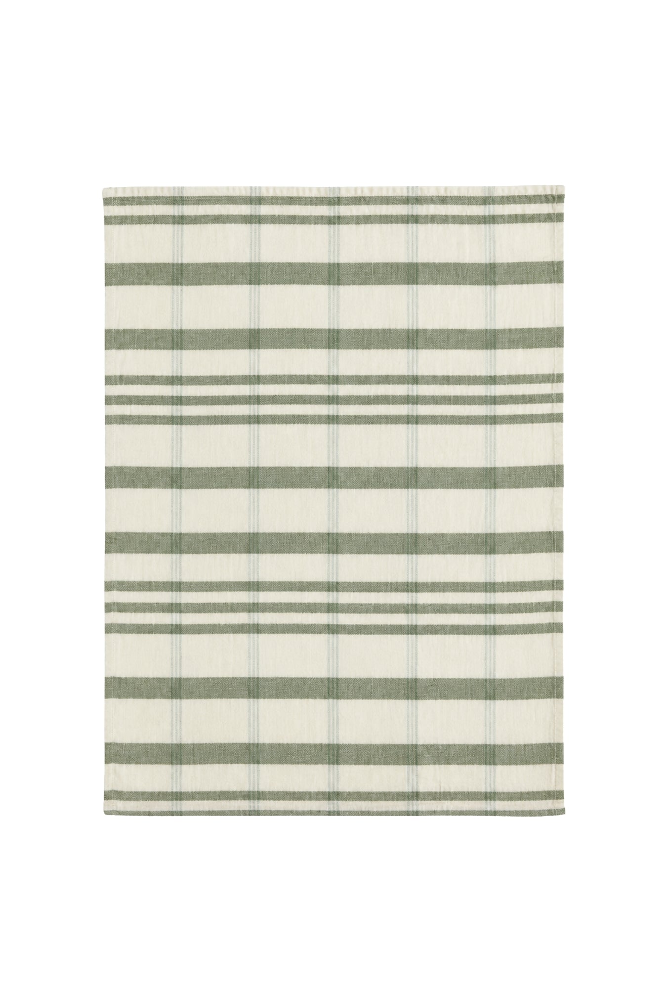 Kit Recycled Cotton Tea Towel - Olive Stripe - Magpie Style