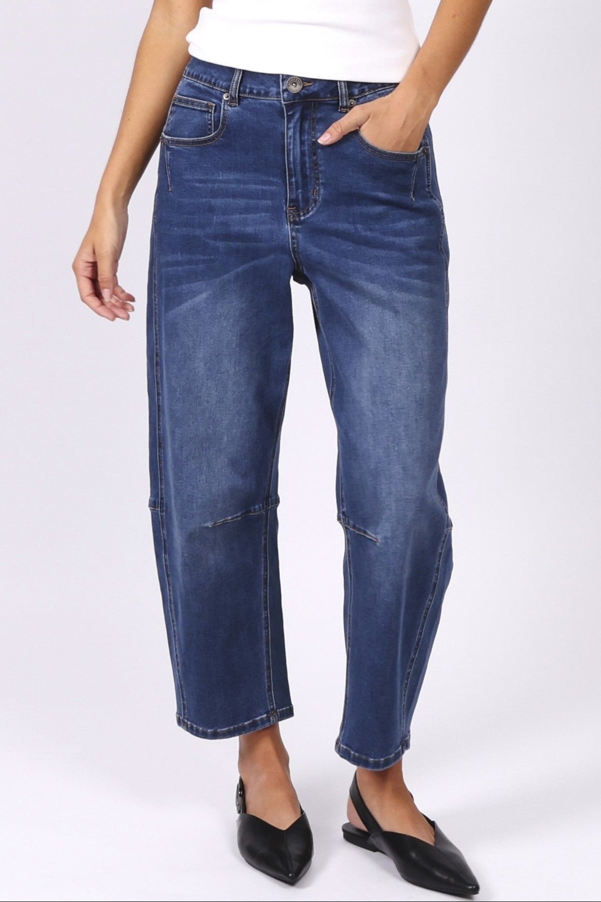 Toni Barrel Jeans - Dark Denim - Magpie Style