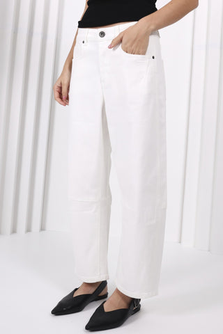 Toni Barrel Jeans - White