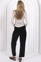 Toni Barrel Cord Jeans - Jet Black - Magpie Style