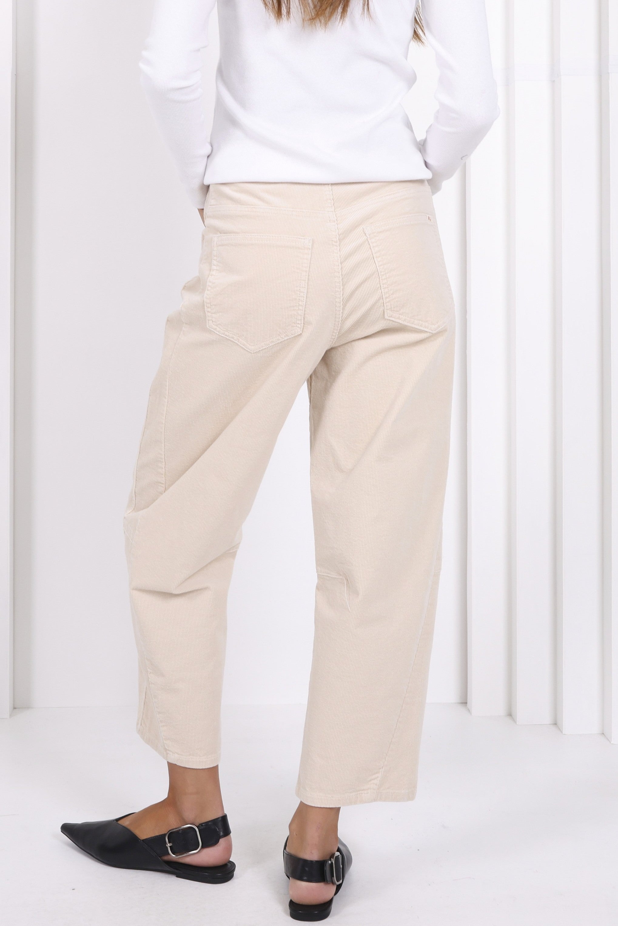 Toni Barrel Cord Jeans - Pearl - Magpie Style