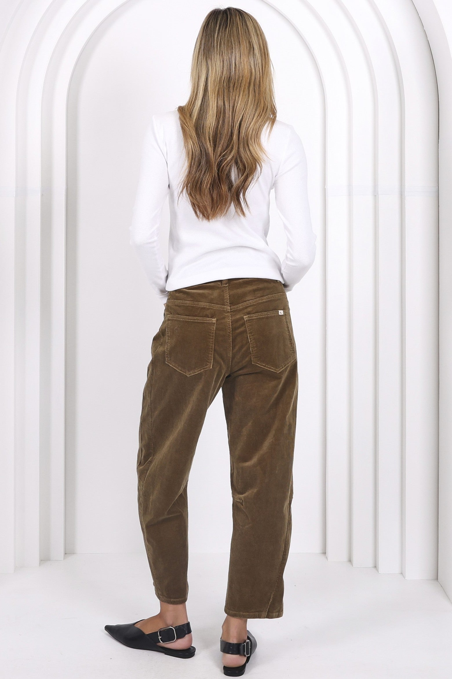 Toni Barrel Cord Jeans - Sage - Magpie Style