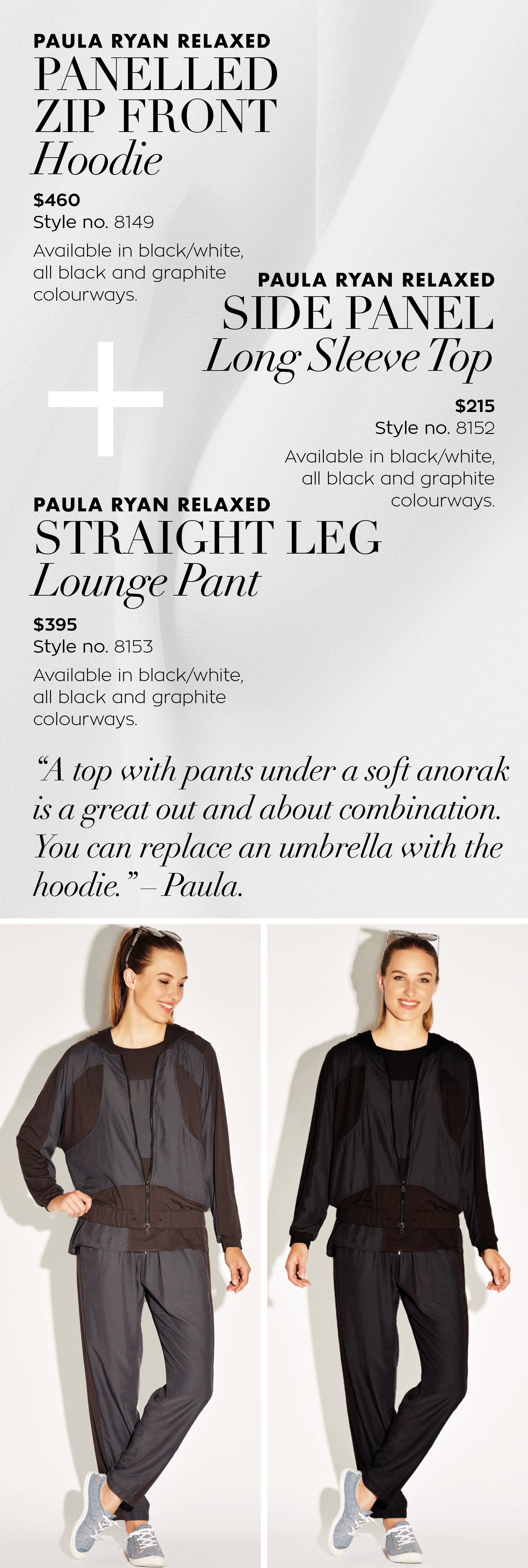 PAULA RYAN RELAXED Side Panel Long Sleeve Tee - Viscose Jersey - Paula Ryan