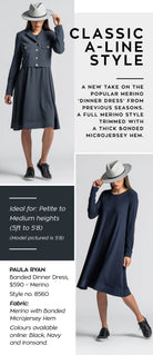 PAULA RYAN Banded Dinner Dress - French Navy - Paula Ryan