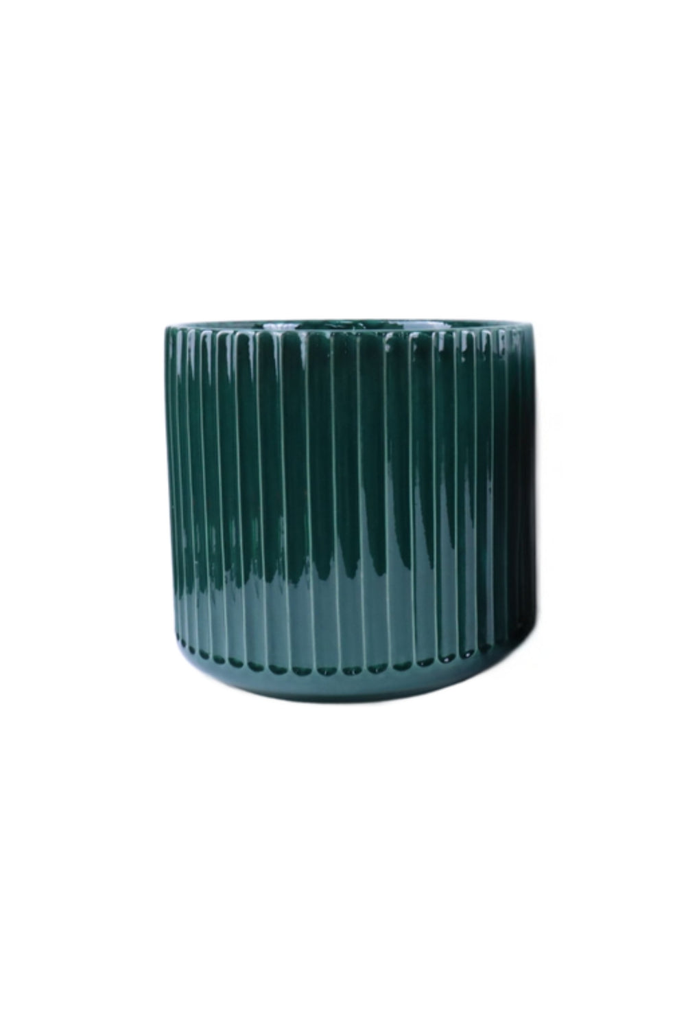 Teal Ribbed Pot - Medium