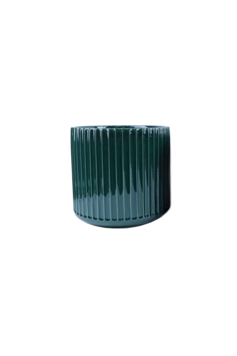 Teal Ribbed Pot - Small