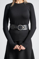 PAULA RYAN O ring Leather Belt - Black/Nickel - Paula Ryan