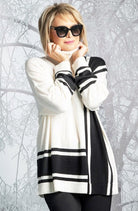 PAULA RYAN Block Stripe Jumper - Winter White/Black - Paula Ryan