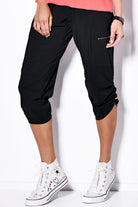 PAULA RYAN Toggled Clam Digger - Microjersey - Black - Paula Ryan