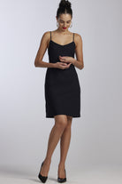 PAULA RYAN Slip Dress Microjersey - Black - Paula Ryan