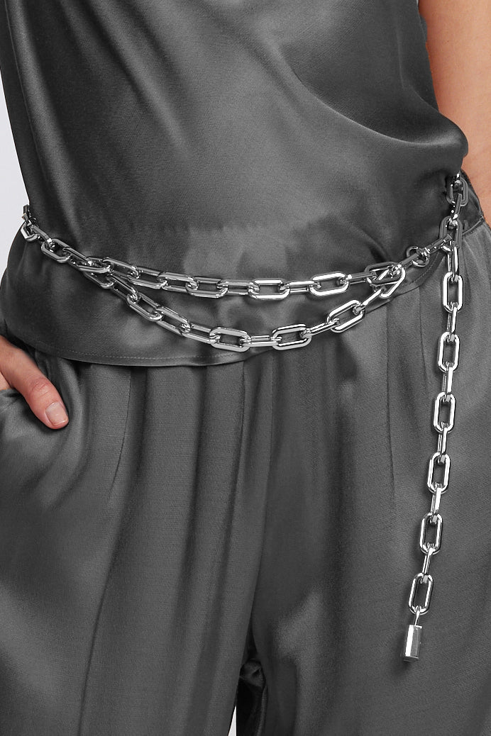 PAULA RYAN Chain Belt - Silver