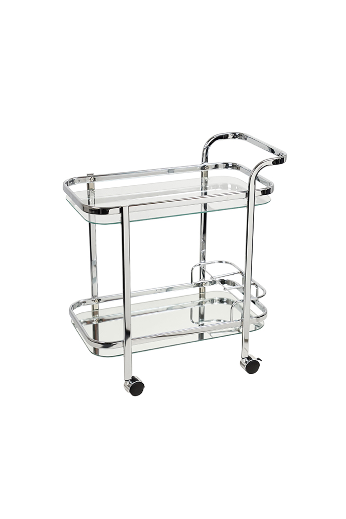 Lounge Silver Mirror Bar Cart