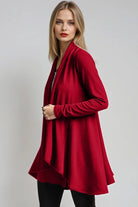 PAULA RYAN Panelled Swing Cardigan - Merino Ruby - Paula Ryan