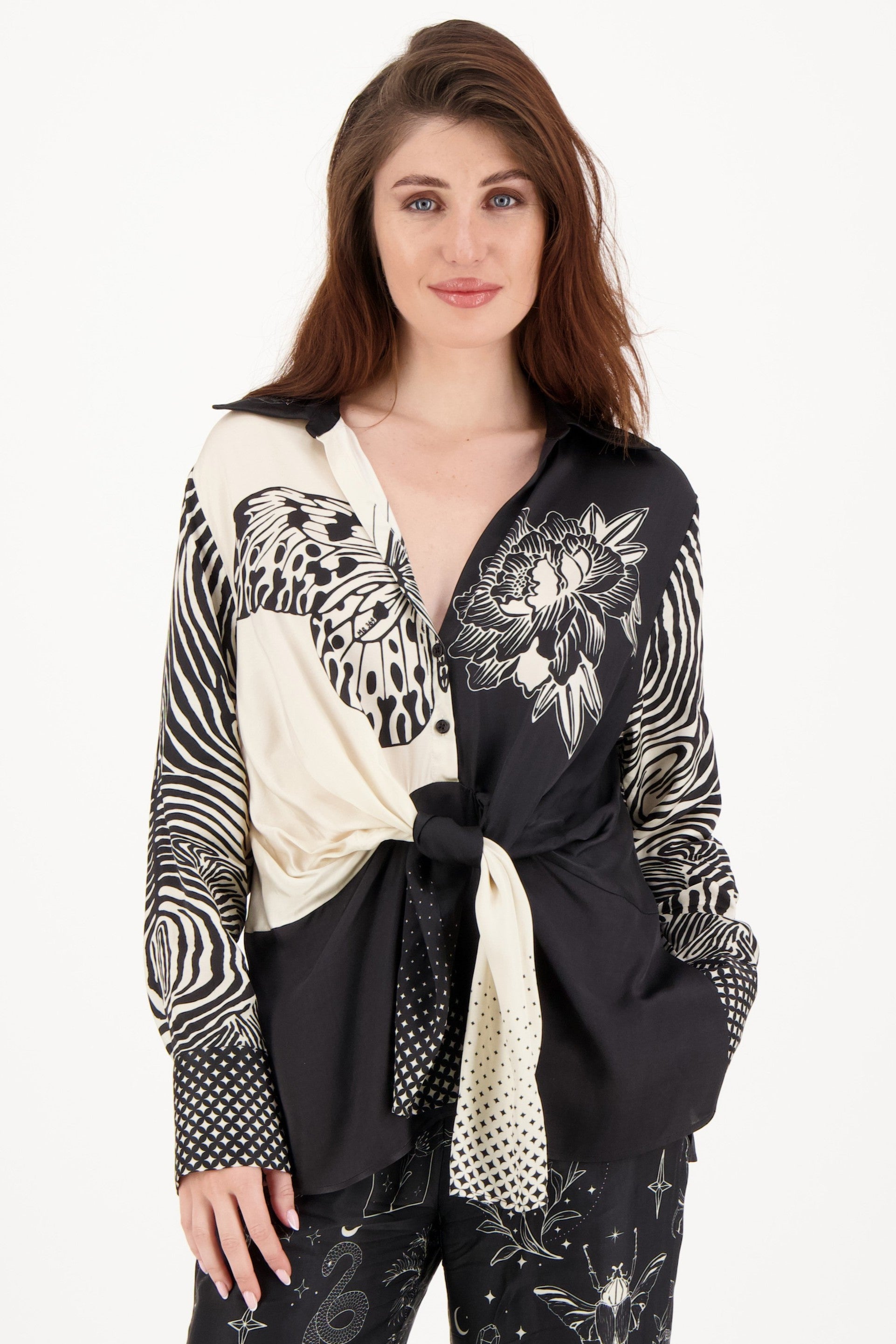 ME369 Reyna Tie Waist Shirt - Magic - Magpie Style